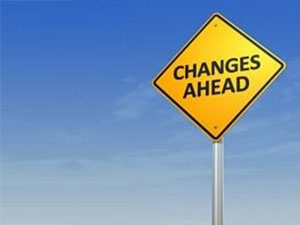 sign post with "changes ahead" on it