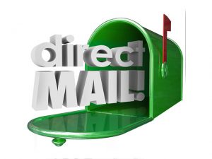 "Direct Mail" coming out of mailbox
